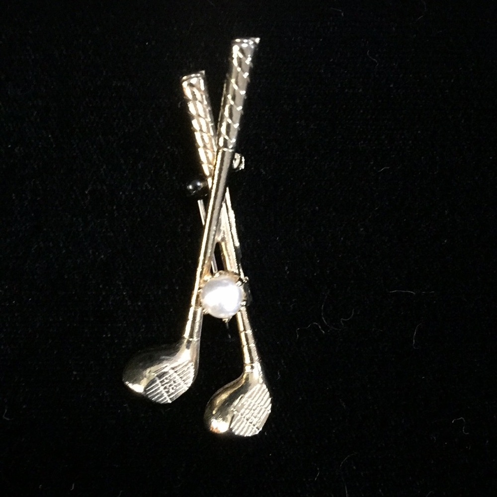 Golf Club Brooch